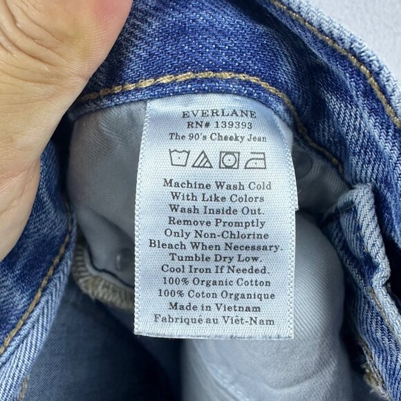 Everlane 90s Cheeky Jeans Womens 26 Light Wash High Rise Raw Hem Casual Denim - Picture 12 of 13